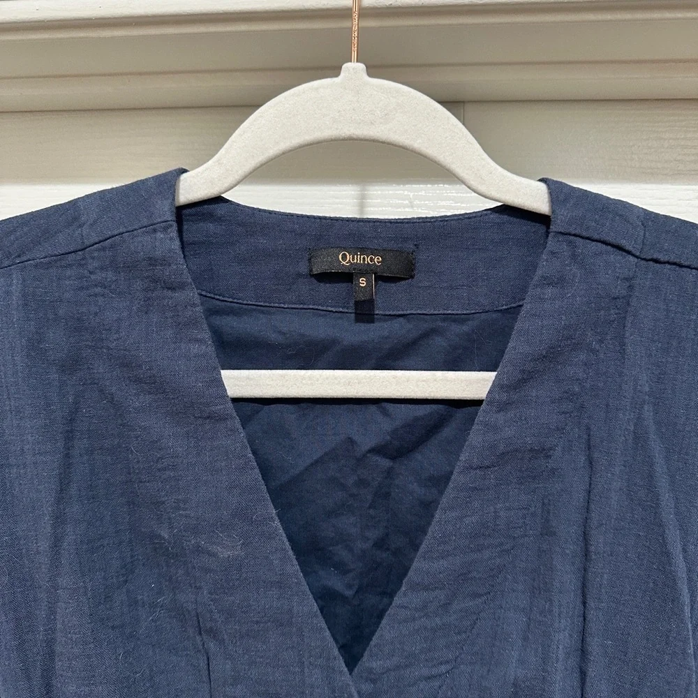 Quince Organic Cotton Gauze Maternity Midi Dress - Picture 5 of 7